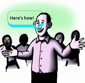 An illustration of a man saying How to Use Silver Plated Utensils Safely