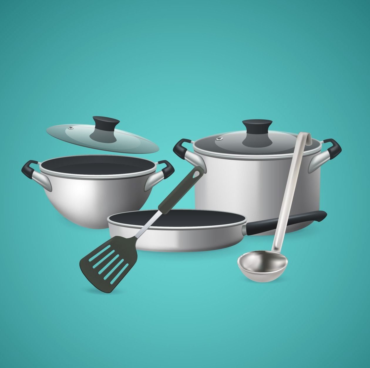 Realistic Kitchen Tools Design Concept