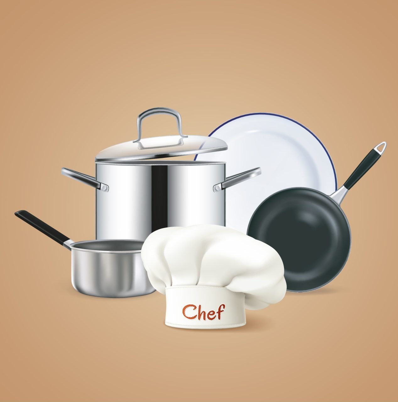 Realistic Kitchen Tools Design Concept